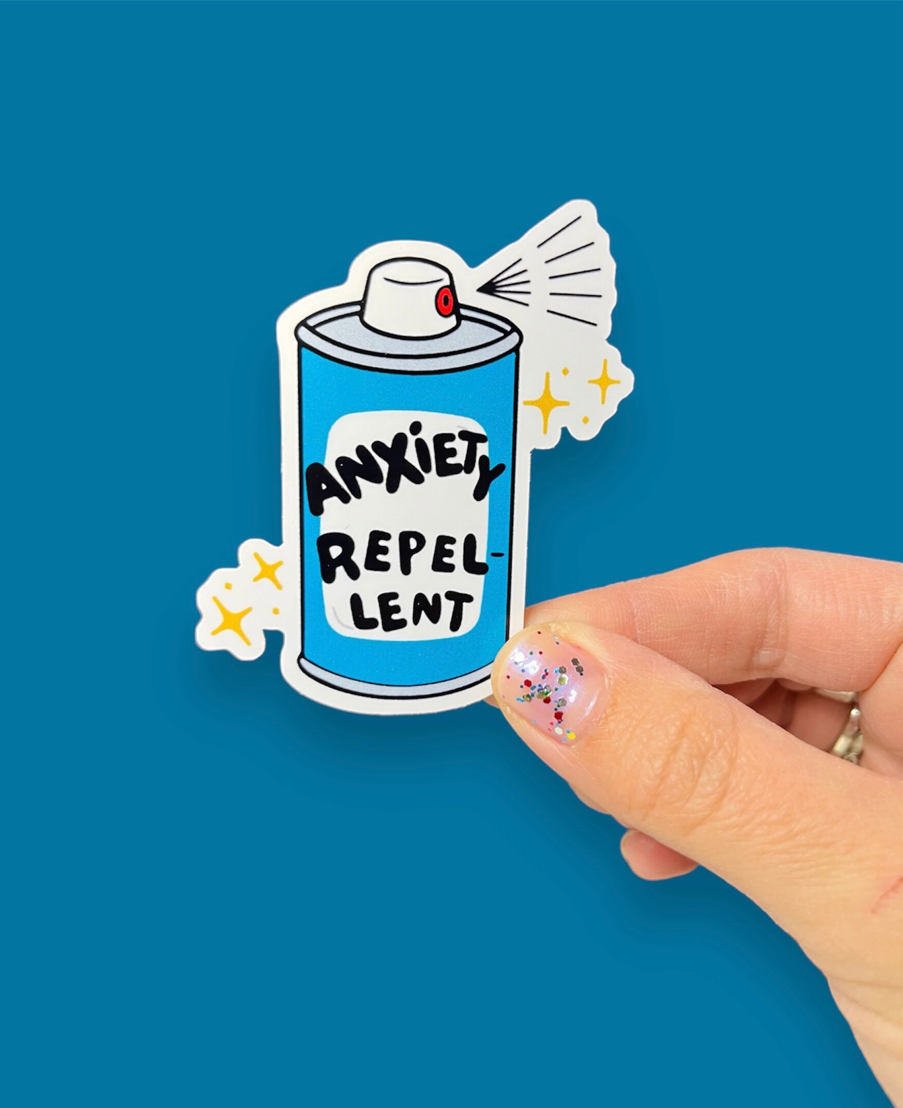 Anxiety Repellent Spray Vinyl Sticker | Water Bottle, Laptop, Car ...