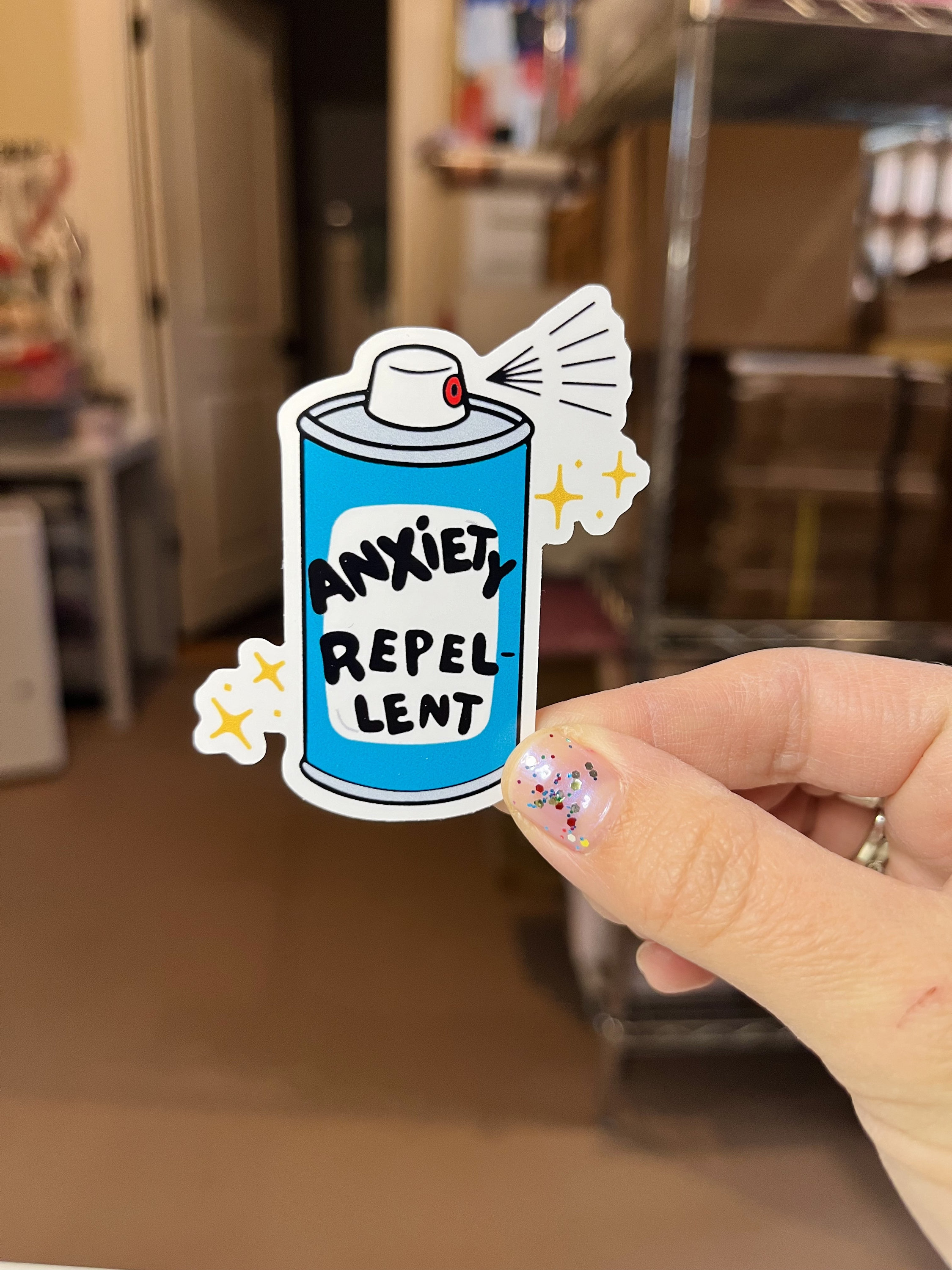 Anxiety Repellent Spray Vinyl Sticker | Water Bottle, Laptop, Car ...