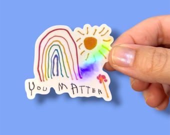 autocollant holographique arc-en-ciel | Prisme arc-en-ciel | Fierté, LGBTQIA, allié | Motivation | autocollant bouteille d'eau | Sticker pour ordinateur portable