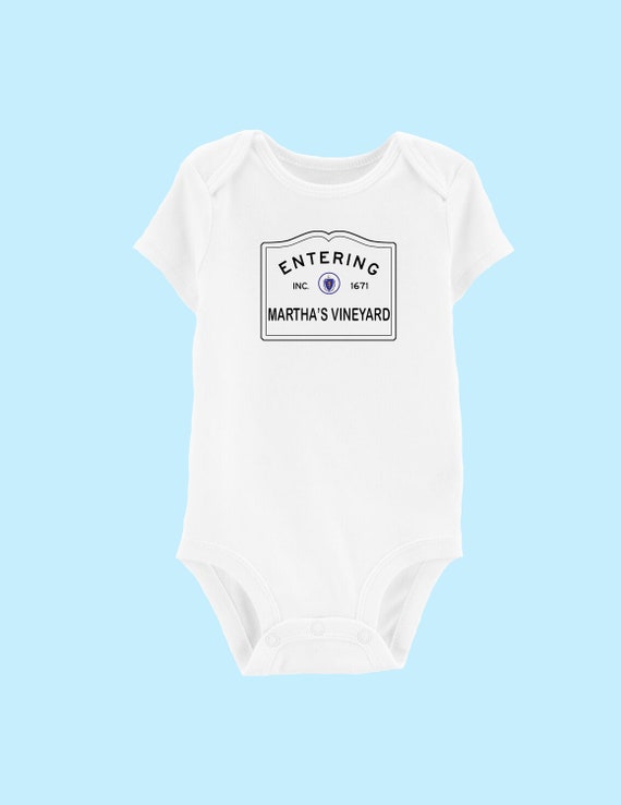 Entering Marthas Vineyard Sign Design Baby Snapsuit / | Etsy