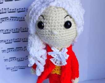 Crochet Vivaldi, Musical Gift Knitted Doll, Musical Decoration, Musical Toy, Dolls of Famous People,  Vivaldi Composer, Teacher gift,