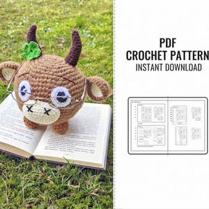Crochet Bull Pattern: Amigurumi Eyeglasses Holder (PDF Pattern)