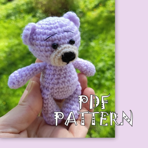 Tiny Bear, Bear Pattern, Crochet Tiny Toy, Teddy Bear, PDF Pattern, Amigurumi Pattern, Instant Download PDF, Woodland Animal, Tiny Amigurumi