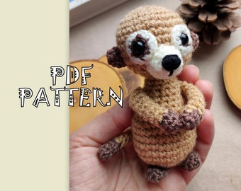 Tiny Meerkat Pattern, Crochet Meerkat, PDF Pattern, Digital Download PDF, Crochet Amigurumi, Cute decoration