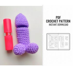 Penis Lippenbalsam Halter Muster gehäkelt, Valentinstag Gag Geschenk (PDF Pattern)