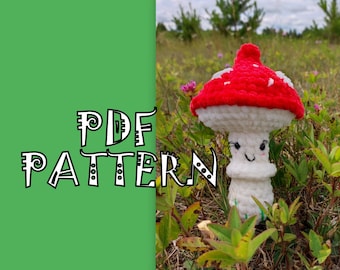 Red Mushroom Crochet, Crochet Toadstool PDF, PDF Pattern, Amigurumi Pattern, Instant Download PDF, Crochet Food, Baby shower, Christmas