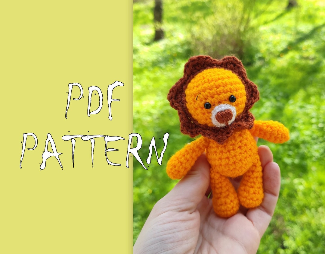 Tiny Lion, Lion Pattern, Crochet Tiny Toy, Teddy Leo, PDF Pattern