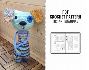 Big Crochet Dog Pattern: Colorful Amigurumi Toy (PDF Pattern)