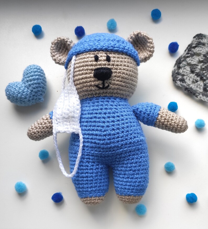 Frontline Hero Bear Crochet Bear Nurse Bear Knitted | Etsy