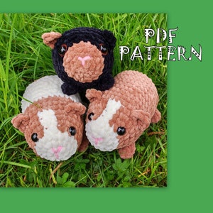 Caviapatroon, gehaakte cavia, pdf-patroon, digitale download-pdf, gehaakte amigurumi, schattige decoratie, zachte cavia