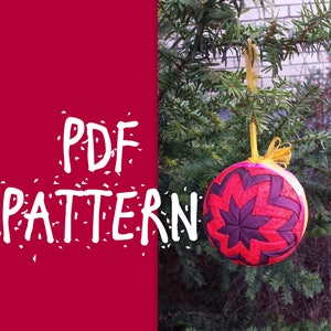 Quilted ball, PDF file, Easter Ornament, Lesson Easter or  Christmas Ornament, Ball Pattern Handmade Lesson, NO Sewing, Instant Download