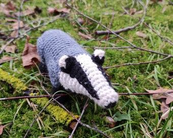 Tiny Badger Amigurumi, Crochet Badger, Knitted Badger, Handmade Badger, Knitted Animal, Amigurumi Crochet Toy, Miniature