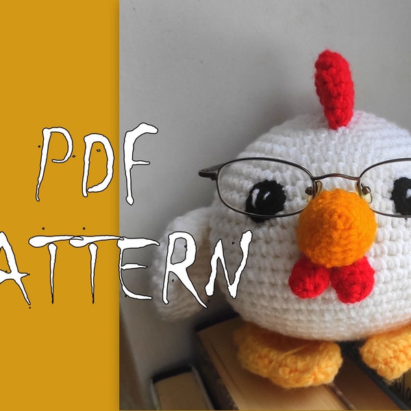 Chicken Pattern, Crochet Bird Pattern, Eyeglasses Holder, PDF PATTERN, Home Decor, Instant Download PDF, Easter Hen, Chicken Toy