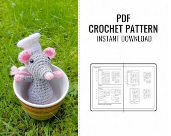 Crochet Mouse Chef Pattern: Tiny Rat Cook Amigurumi (PDF Pattern)
