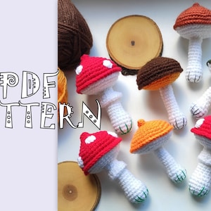 Crochet Mushroom Amigurumi Pattern: 3in1 Toadstool PDF (Instant Download)