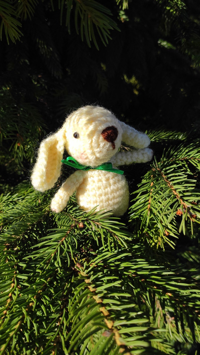 Bunny Plush Crochet White Bunny Handmade Bunny Knitted Animal Bunny Easter symbol Knitted Rabbit Amigurumi Bunny Gift for Kid