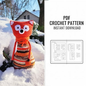 Crochet Fox Amigurumi Pattern: Colorful 20-inch Toy (PDF Pattern)