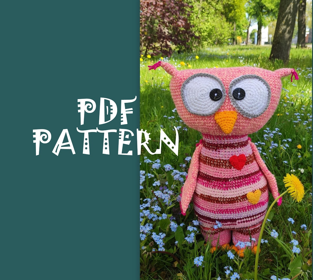 Scrap Yarn Owl, Big Crochet Owl, Owl Pattern, Colorful Owl, PDF Pattern