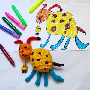 Virkad leksak från barnteckning 30 cm, 12 tum, 30 cm, beställningsvara Etsy's Pick