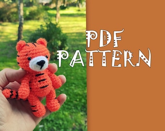 Tiny Tiger, Tiger Pattern, Crochet Tiny Toy, PDF Pattern, Amigurumi Pattern, Instant Download PDF, Safari Animal, Tiny Amigurumi