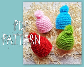 Easter Pattern, Crochet PDF Pattern, Instant Download PDF, Eggs Warmers, Egg Cozy for Easter, Easter Table Decor, Crochet Cozies, Egg Beanie