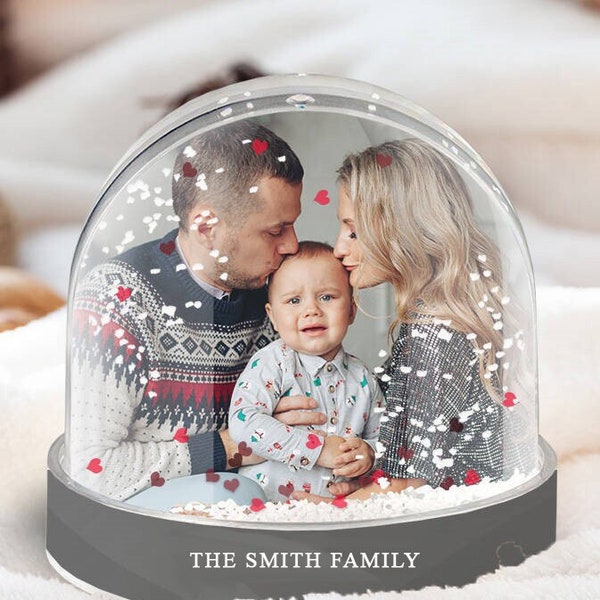 Personalised Snow Globe Glitter Frame, Custom Photograph Frame, Family Photos Gift, Custom Snow Globe, Photo Memories, Newborn Gift