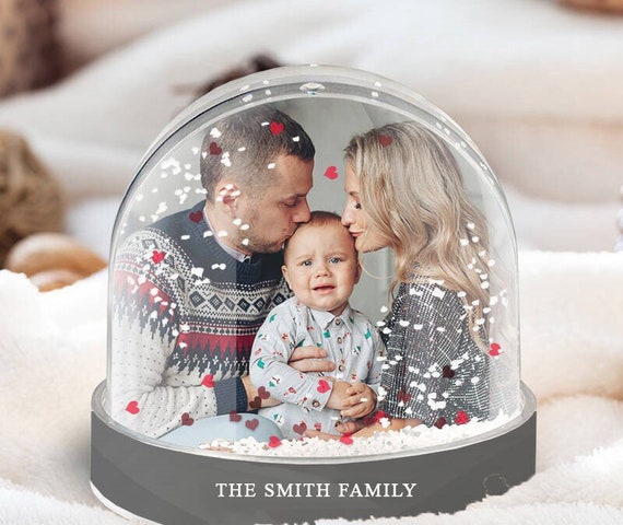 Personalised Snow Globe Glitter Frame, Custom Photograph Frame, Family  Photos Gift, Custom Snow Globe, Photo Memories, Newborn Gift 