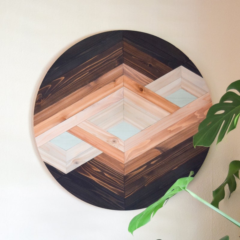 Round Wood Wall Art Etsy