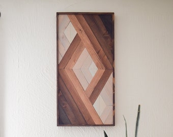 Geometric Wood Wall Art Hanging: Modern Dimensional Decor