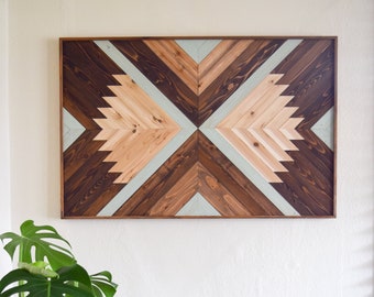 INDRA Wood Wall Art - Wooden Wall Art - Geometric Wood Art - Wooden Wall Art Hanging - Modern Wood Art - Boho Wood Art - Wood Wall Decor