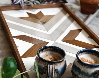 ALPINE GLOW Wood Tray - Modern Serving Tray - Breakfast Tray - Modern Wood Tray - Decorative Tray - Gift for Him