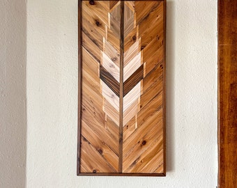 WREN FEATHER Wood Wall Art Hanging - Wooden Wall Art Hanging - Wood Art Wall Hanging - Modern Wood Art - Geometric Wood Art - Boho Art