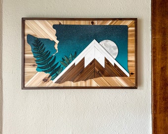 Custom State 3D Layered Wood Wall Art - Wooden Wall Art - Wood Mosaic - Any State Available!