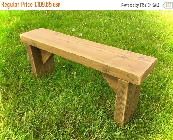 Summer Sale Summer Sale NEW! Golden Oak 4ft Hand Made Reclaimed Old Pine Beam Solid Wood Dining Bench