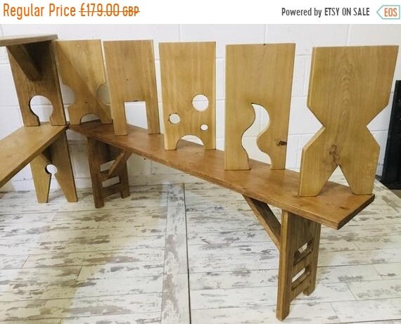 HUGE Sale OOAK Contemporary Artisan Hand Made Solid Vintage Oak Dining Study Bench - With your LEG Choice!