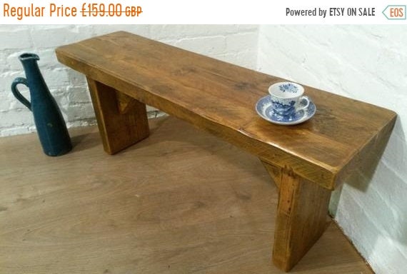 Halloween Sale FREE DELIVERY! X-Wide 4ft Hand Made Reclaimed Old Pine Beam Solid Wood Dining Bench