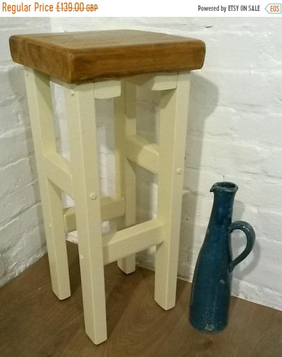 VALENTINE Sale FREE DELIVERY! Hand Painted F&B Made Reclaimed Solid Wood Kitchen Island Bar Stool