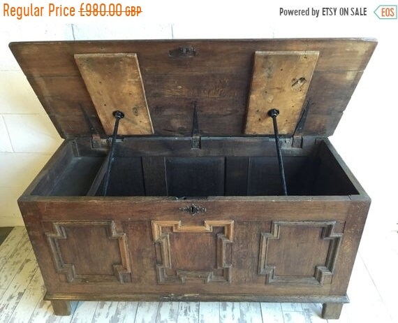 Xmas SALE 1800s English Solid Oak Chest Coffer - Stunning!