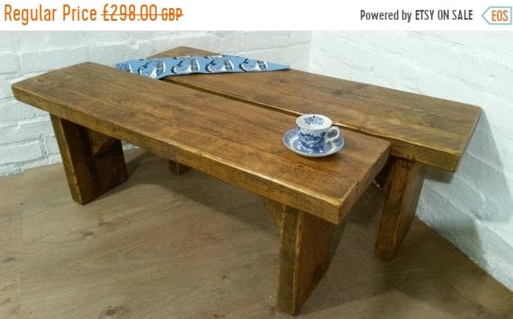 VALENTINE Sale Free Delivery! Pair of X-Wide Vintage 4ft Rustic Reclaimed Pine Dining Plank Table Chair Bench - Village Orchard Furniture