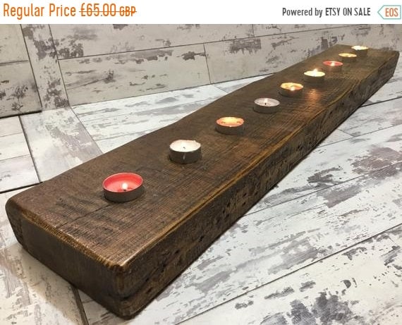 8 SALE 8 Reclaimed Church Pine Beam Hand Made Kitchen Bedroom Wood Table Candle Shelf