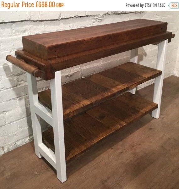 August sale FREE Delivery! HandMade Country F&B Painted Solid Reclaimed Pine 250 Year Old Butchers Block Table Kitchen Island Village Orchar