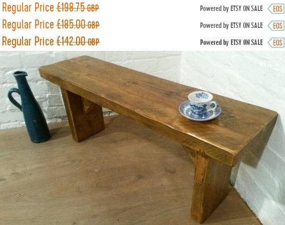 NewYear Sale FREE DELIVERY! X-Wide 5ft Hand Made Reclaimed Old Pine Beam Solid Wood Dining Bench