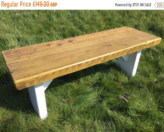Summer Sale GARDEN BENCH Hand Made Solid Wood Dining Table Painted Wide Benches - Village Orchard Furniture