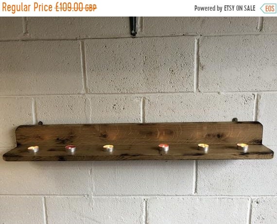 BIG Sale Solid English Reclaimed Oak Long Mood Candle Shelf