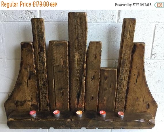 8 SALE 8 Big! HandMade Reclaimed Timber Beams Candle Floating Shelf