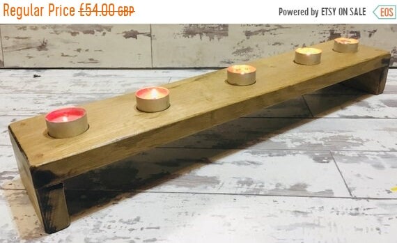 June Sale Contemporary Reclaimed Oak Hand Made Kitchen Bedroom Wood Table Candle Shelf