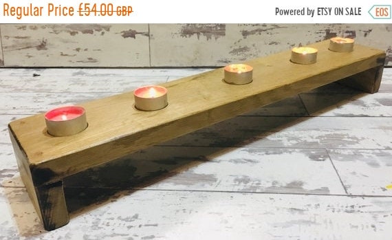 Xmas SALE Contemporary Reclaimed Oak Hand Made Kitchen Bedroom Wood Table Candle Shelf
