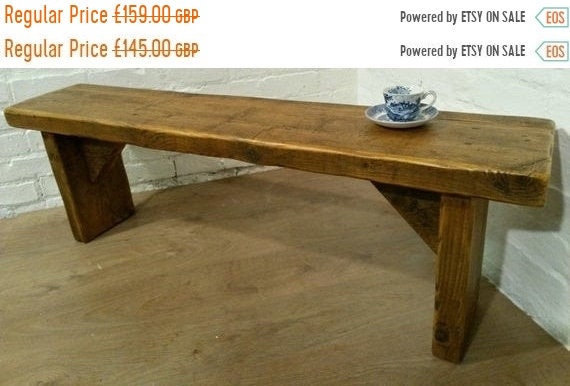 Xmas SALE FREE DELIVERY! Extra-Wide 4ft 6" Hand Made Reclaimed Old Pine Beam Solid Wood Dining Bench