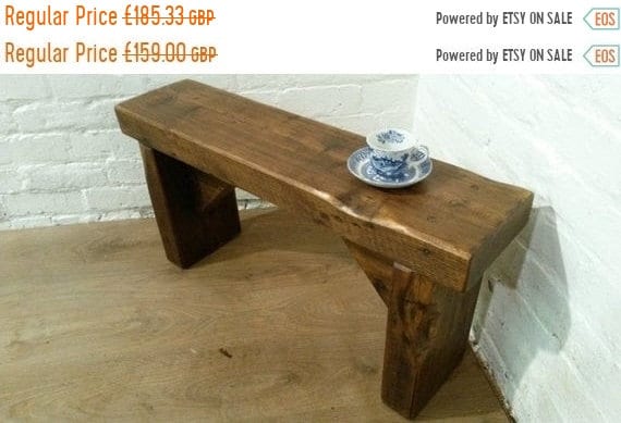 VALENTINE Sale Free Delivery! 3ft CHURCH BEAM Solid Rustic Wood Reclaimed Pine Dining Table Vintage Bench - Village Orchard Furniture
