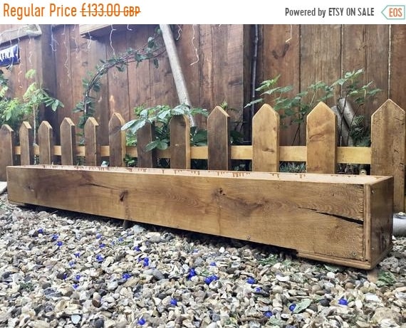 8 SALE 8 NEW! 6ft British Hand Made Rustic Solid Wood Oak & Ply Garden Flower Trough Planters